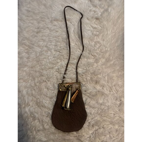 Vintage Carvalhus Brutalist Purse Handbag Leather, Metal and Stone Brazil - Picture 1 of 10